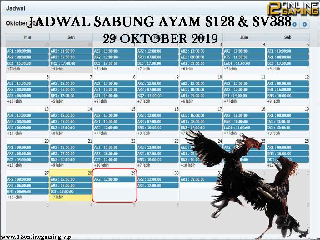 Jadwal Sabung Ayam S128 Dan SV388 29 Oktober 2019
