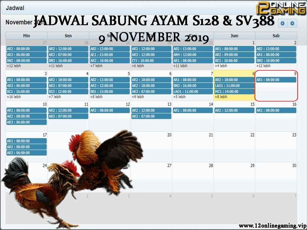 Jadwal Sabung Ayam S128 Dan SV388 9 November 2019